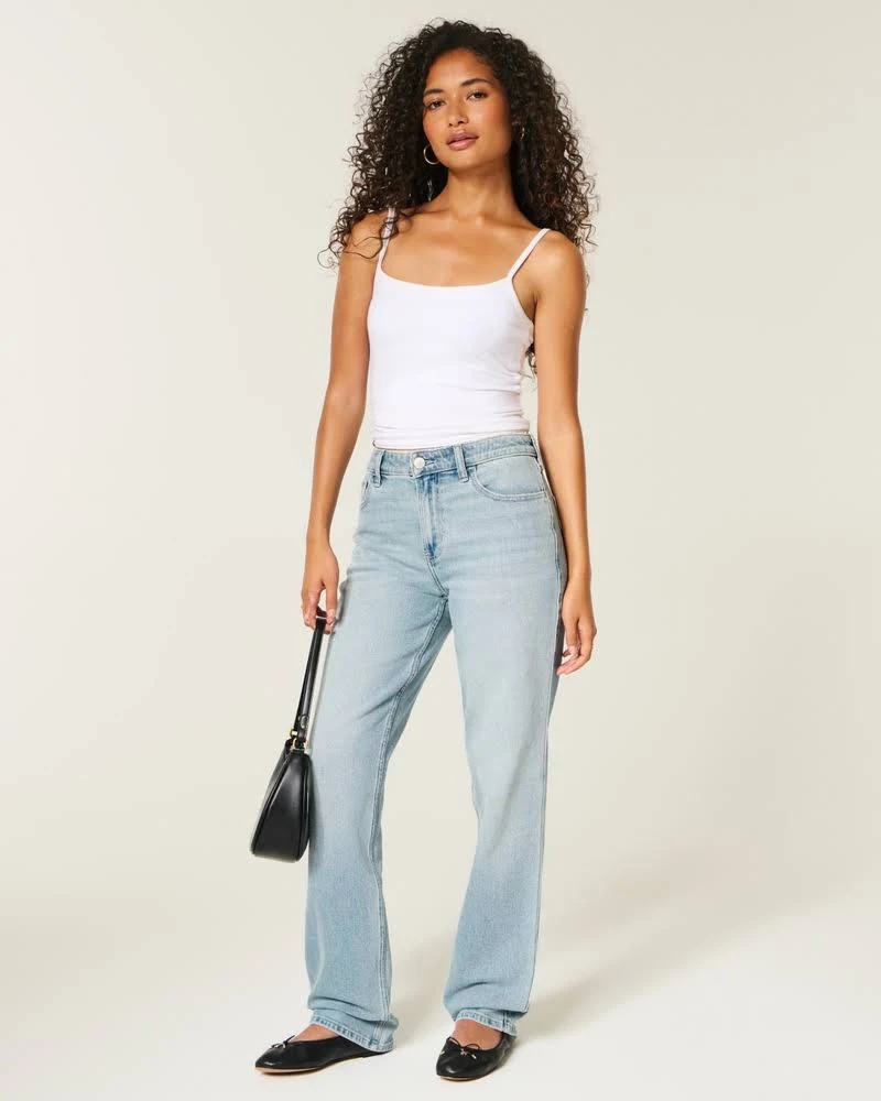 High-Rise Straight Jeans